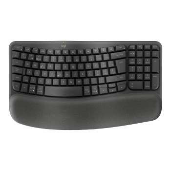 Logitech Wave Keys 920-012289 belaidė ergonominė klaviatūra, 2,4 GHz / Bluetooth, šveicariškas (CH) išdėstymas, grafito spalvos
