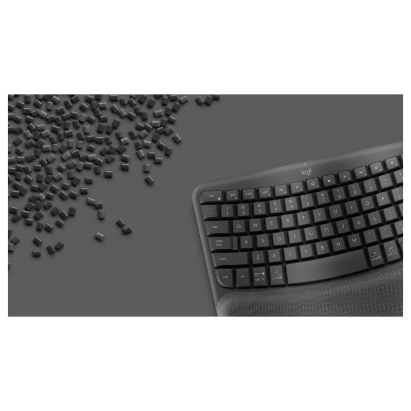 Logitech Wave Keys 920-012289 belaidė ergonominė klaviatūra, 2,4 GHz / Bluetooth, šveicariškas (CH) išdėstymas, grafito spalvos