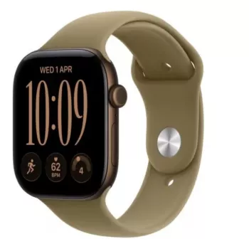 Apple Watch Series 12 GPS išmanusis laikrodis, 42 mm, tamsiai bronzinės spalvos aliuminio korpusas, alyvuogių spalvos Sport dirželis S/M