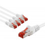 Goobay 66645 CAT 6 komutacinis kabelis, S/FTP (PiMF), 5 m, baltas (5 vnt.)