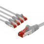 Goobay 66651 CAT 6 komutacinis kabelis, S/FTP, 2 m, pilkas (5 vnt.)