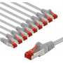 Goobay 66654 CAT 6 komutacinis kabelis, S/FTP (PiMF), 1 m, pilkas, variniai laidininkai (CU) (10 vnt.)