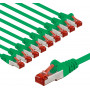 Goobay 67508 CAT 6 tinklo jungiamasis laidas, S/FTP (PiMF), 2 m, žalias, 10 vnt.