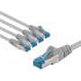 Goobay 67516 CAT 6a tinklo jungiamasis laidas, S/FTP, 2 m, pilkas, 5 vnt.