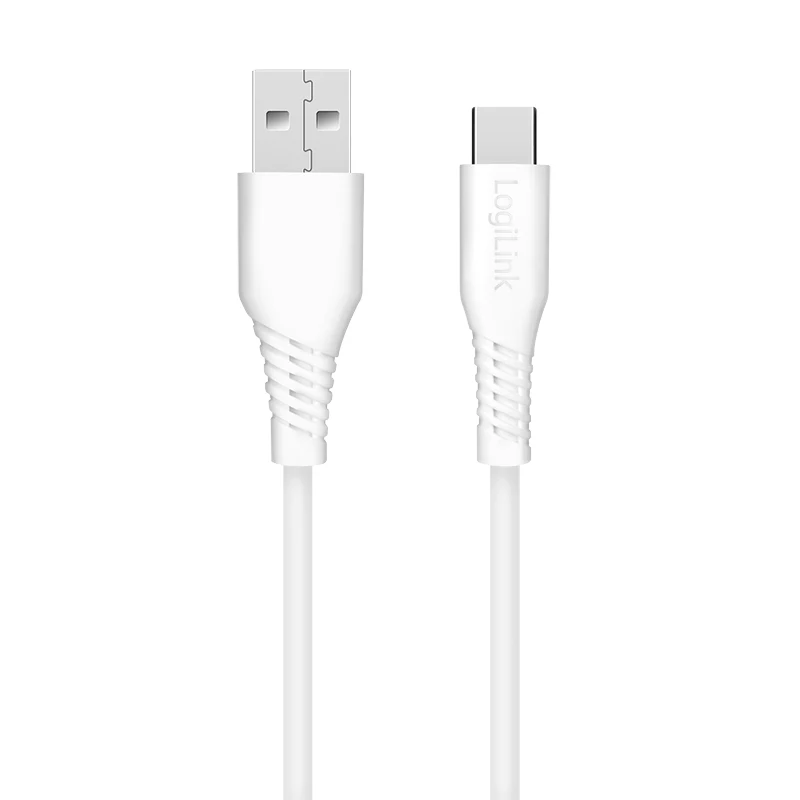 LogiLink CU0253 USB 2.0 kabelis USB-C į USB-A, 480 Mbps, 15 W, baltas, 1,5 m