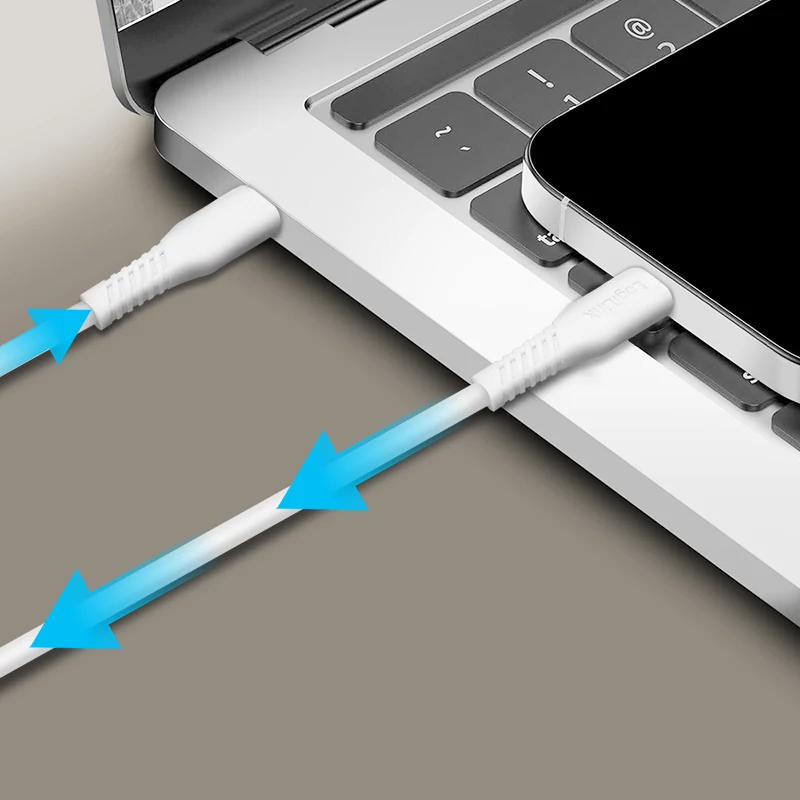 LogiLink CU0261 USB 2.0 kabelis USB-C į USB-C, 480 Mbps, 60 W, baltas, 0,5 m