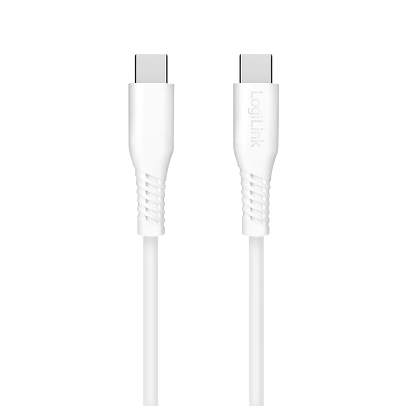 LogiLink CU0263 USB 2.0 kabelis USB-C į USB-C, 480 Mbps, 60 W, baltas, 1,5 m