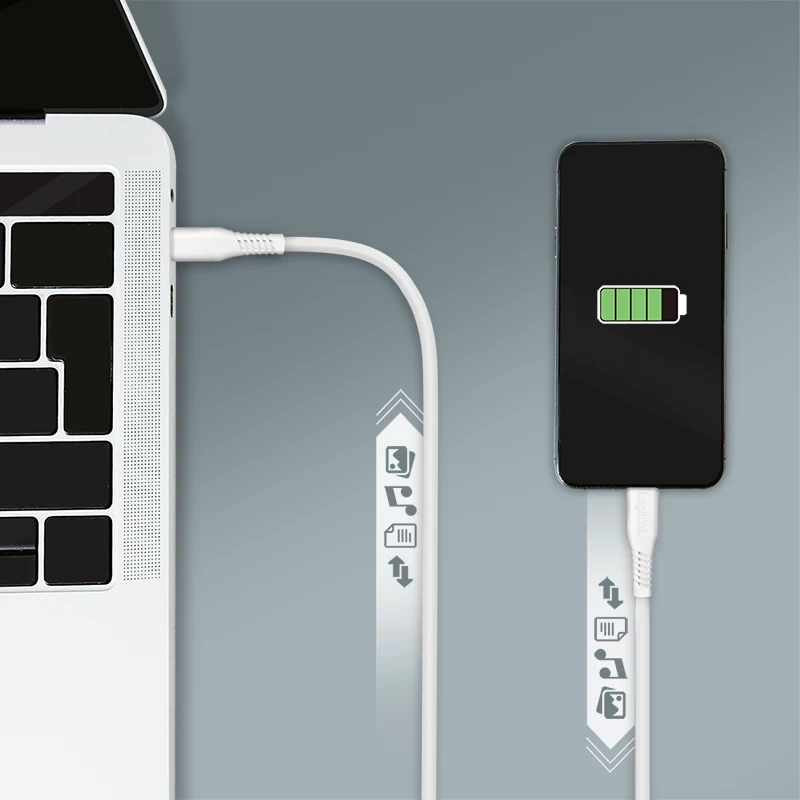 LogiLink CU0263 USB 2.0 kabelis USB-C į USB-C, 480 Mbps, 60 W, baltas, 1,5 m
