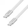 LogiLink CU0445 USB 2.0 plokščias kabelis USB-C į USB-C, pintas, 480 Mbps, 60 W, baltas, 1 m