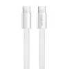 LogiLink CU0445 USB 2.0 plokščias kabelis USB-C į USB-C, pintas, 480 Mbps, 60 W, baltas, 1 m
