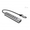 i-tec CAHUBMETAL6LANPD USB-C/USB-A metalinis šakotuvas, 6 prievadai, Gigabit LAN, Power Delivery 85 W, sidabrinis