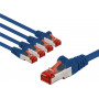Goobay 66608 CAT 6 jungiamasis kabelis, S/FTP (PiMF), 3 m, mėlynas, vario laidininkai CU (5 vnt.)
