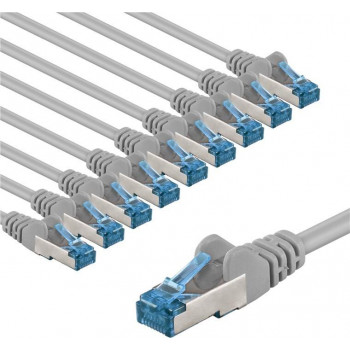 Goobay 67527 komutacinis kabelis Cat 6a S/FTP (PiMF), 3 m, pilkas, vario laidininkai CU (10 vnt.)