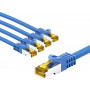 Goobay RJ45 CAT 6A S/FTP (PiMF) jungiamasis kabelis, 500 MHz, iš CAT 7 kabelio, 5 m, mėlynas (5 vnt.)