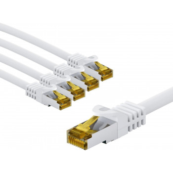 Goobay 69426 RJ45 komutacinis kabelis CAT 6A S/FTP (PiMF), 500 MHz, su CAT 7 kabeliu, 5 m, baltas (5 vnt.)