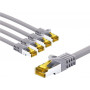 Goobay 69469 komutacinis kabelis S/FTP (PiMF) su CAT 7 kabeliu, 3 m, pilkas (5 vnt.)