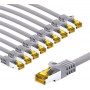 Goobay 69517 RJ45 komutacinis kabelis CAT 6A S/FTP (PiMF) su CAT 7 kabeliu, 3 m, pilkas (10 vnt.)