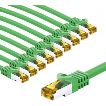 Goobay 69757 RJ45 komutacinis laidas CAT 6A S/FTP (PiMF), 500 MHz, iš CAT 7 laido, 2 m, žalias (10 vnt.)