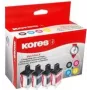 Kores G1537KIT rašalo kasečių rinkinys, skirtas Brother LC-3219XL, juoda + žydra + purpurinė + geltona