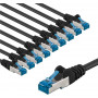 Goobay 67541 CAT 6A komutacinis kabelis, S/FTP (PiMF), 1 m, juodas (10 vnt.)