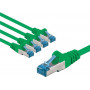 Goobay CAT 6A jungiamasis kabelis, S/FTP (PiMF), 3 m, žalias, vario laidininkas (CU), 5 vnt.