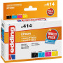 Edding EDD-414 rašalo kasetės, skirtos Epson Stylus Office BX 305 F, suderinamos, rinkinys juoda + žydra + purpurinė + geltona (4 vnt.)