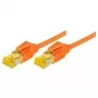 Tecline Cat 6A S/FTP (S-STP) komutacinis kabelis, RJ-45 į RJ-45, 0,5 m, oranžinis