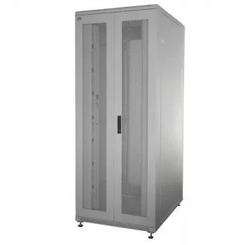 IT-BUDGET 19 colių tinklo spinta SRK 90ITB19SRK4268DTGN, 42 U, 600x800 mm, perforuotos dvigubos durys priekyje ir gale, tiekiama išardyta, šviesiai pilka