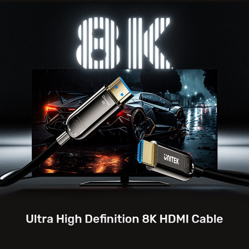 Unitek C11085GY01-50M optinis HDMI kabelis, 50 m, 8K @ 60 Hz