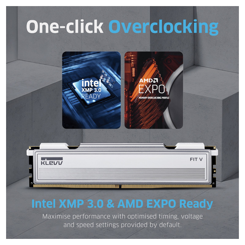 Klevv FIT V KD5AGU880-60A300F DDR5 atminties rinkinys, 32 GB (2 x 16 GB), DDR5-6000, CL30