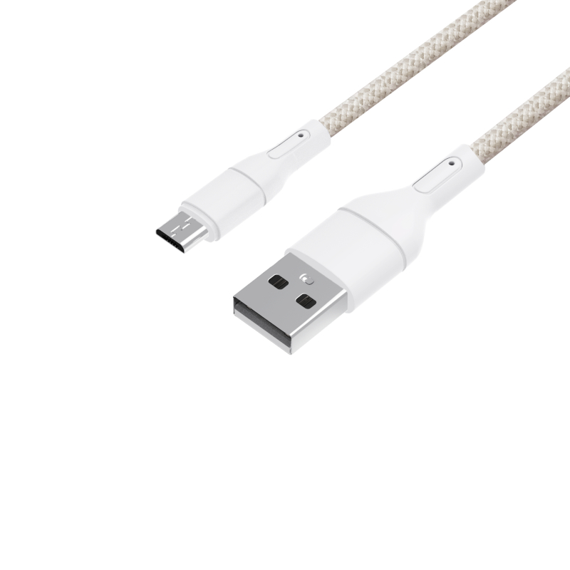 WINX LINK Simple USB–Micro USB kabelis, nailonu apipintas, 1 m, baltas
