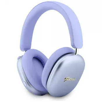 Guess GUE005825 ausinės uždedamos ant ausų, Bluetooth, Metallic Effect Metal Script Logo, ENC, violetinės