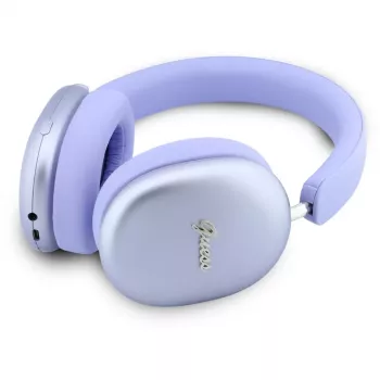 Guess GUE005825 ausinės uždedamos ant ausų, Bluetooth, Metallic Effect Metal Script Logo, ENC, violetinės