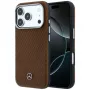 Mercedes Mer008906 odinis pusiau gaubiantis dėklas su medžio imitacija, MagSafe, skirtas iPhone 18 Pro Max / 17 Pro Max, kupranugario spalvos