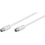 Goobay 27002 antenos jungiamasis kabelis, IEC/koaksialinis kištukas – IEC/koaksialinis lizdas, 1,5 m, baltas