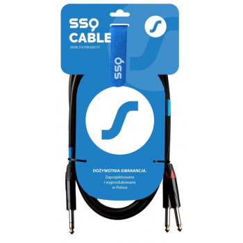 SSQ JSJM1 SS-1452 garso kabelis, stereo jungtis – 2x mono jungtis, 1 m, juodas