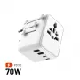 FIXED Voyager70W kelioninis adapteris, baltas