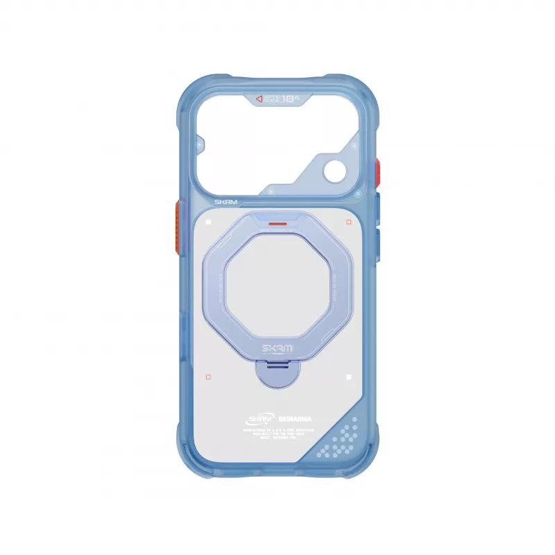 Skinarma Saturn Skin000483 dėklas su MagSafe ir RotatingKick Stand, skirtas iPhone 18 Pro / 17 Pro, mėlynas