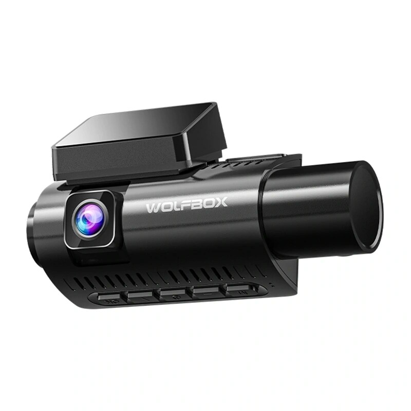 WOLFBOX i07 vaizdo registratorius, 2,5K priekinė + 1080p galinė ir salono kamera, Wi-Fi