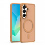 iLike Mag Matt dėklas telefonams Samsung Galaxy A16 4G / A16 5G / A17 4G / A17 5G su didele kameros išpjova, rudas