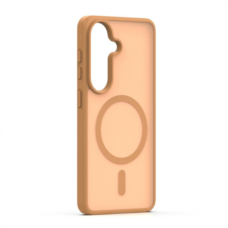 iLike Mag Matt dėklas telefonams Samsung Galaxy A16 4G / A16 5G / A17 4G / A17 5G su didele kameros išpjova, rudas