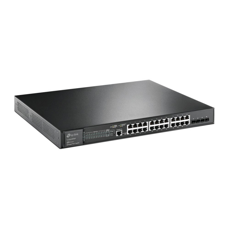 TP-Link JetStream TL-SG3428XMP valdomas L2+ Gigabit Ethernet PoE tinklo komutatorius, 1U, juodas