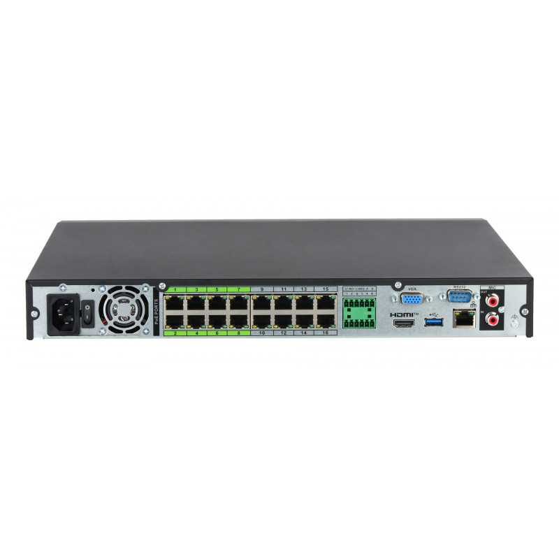 Dahua NVR5232-16P-EI2 IP tinklo vaizdo registratorius, 32 kanalai, 16 PoE, WizSense