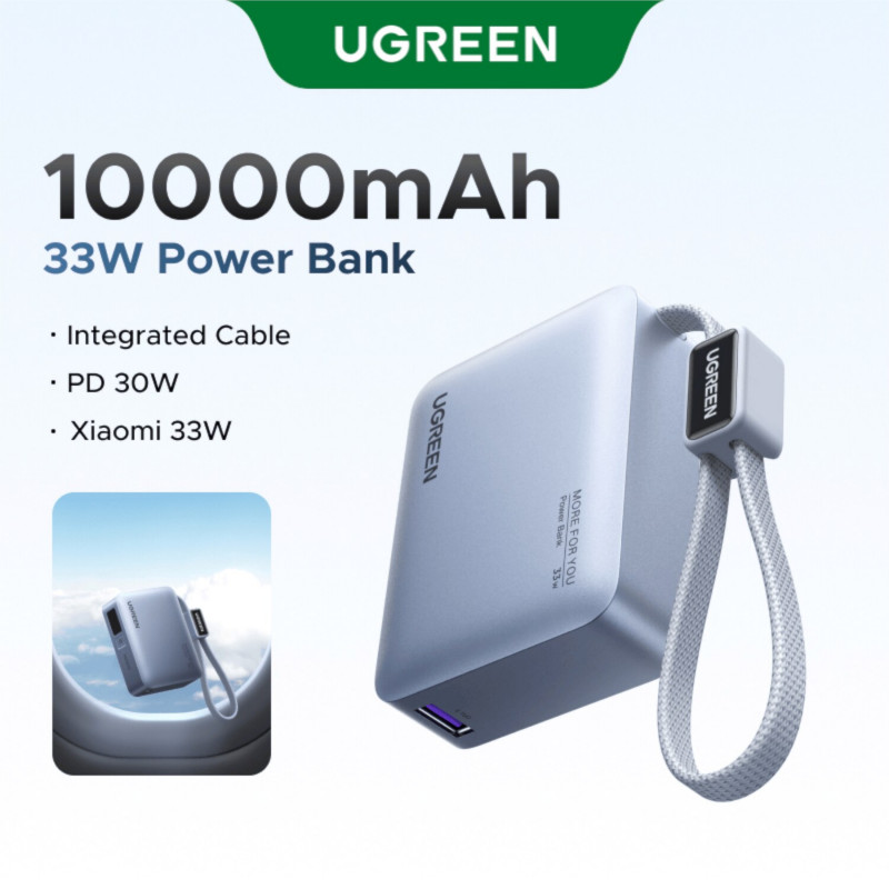 Ugreen PB584 išorinė baterija 10000 mAh, pilka