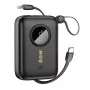 Dudao DDA344 išorinė baterija 10 000 mAh, PD 22,5 W, su integruotu laidu, juoda