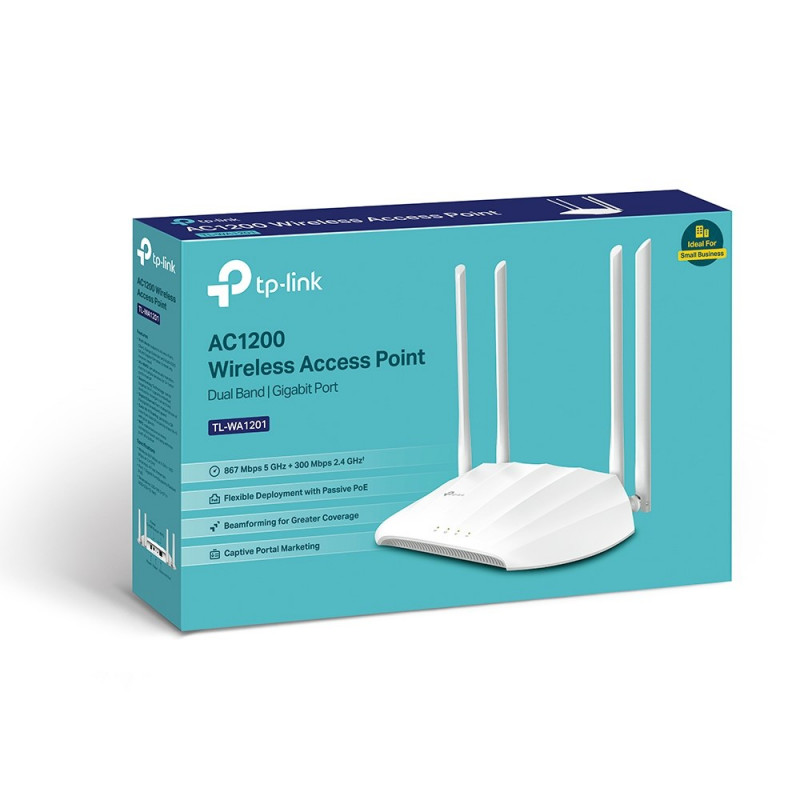 TP-Link TL-WA1201 belaidžio tinklo prieigos taškas, 867 Mbit/s, PoE palaikymas, baltas