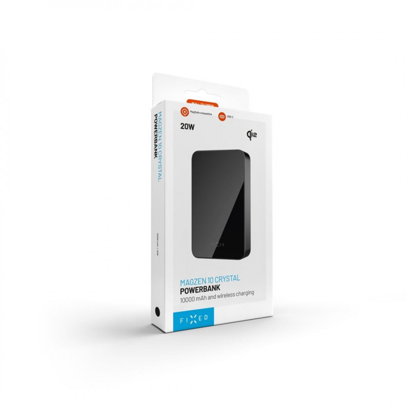Fixed MagZen 10 Crystal išorinė baterija, Qi2, 10000 mAh, juoda