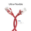 ACT FC2552 itin lankstus CAT6A S/FTP jungiamasis kabelis, 0,25 m, TPE, RJ45, su apsauga nuo užkliuvimo, raudonas