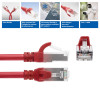 ACT FC2552 itin lankstus CAT6A S/FTP jungiamasis kabelis, 0,25 m, TPE, RJ45, su apsauga nuo užkliuvimo, raudonas