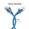 ACT FC1600 ultralankstus CAT6A U/UTP jungiamasis kabelis su RJ45 jungtimis, 0,5 m, TPE, su apsauga nuo užsikabinimo, mėlynas